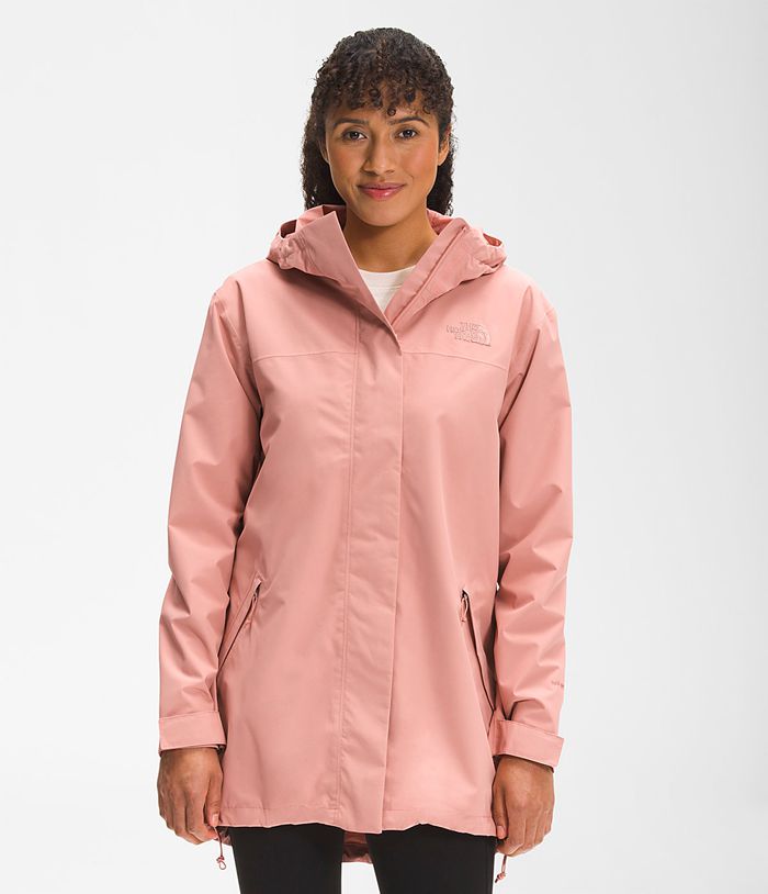 The North Face Womens Rain Jacket Voyage Midi 945CWOVNH - Rose